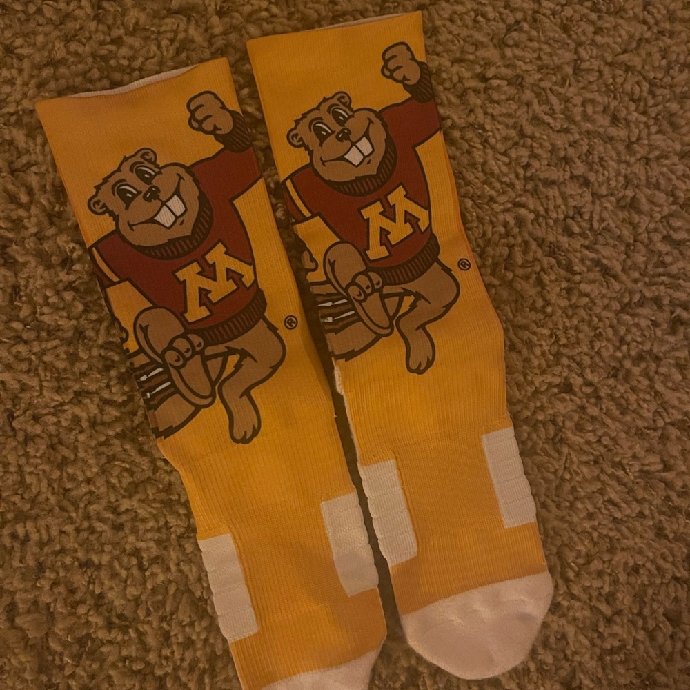 Gold University Mascot Socks